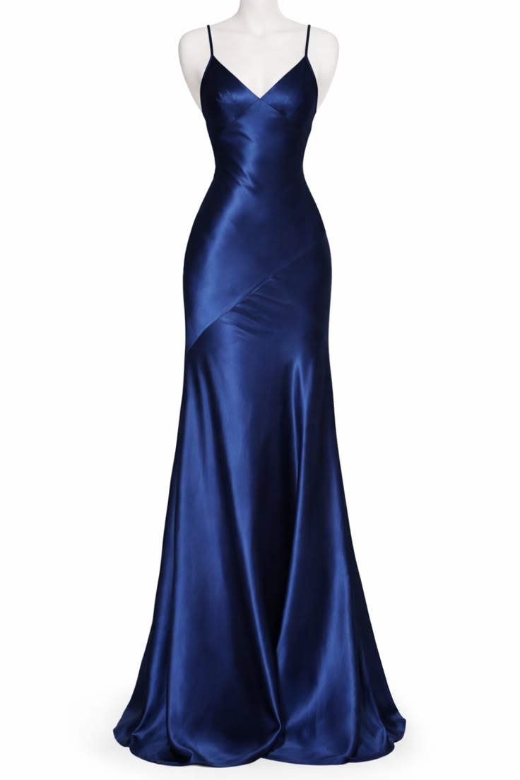 Modest Night Aesthetic Mermaid Spaghetti Straps Navy Blue College Formal Outfit Long Prom Graduation Dresses For Teens N1126