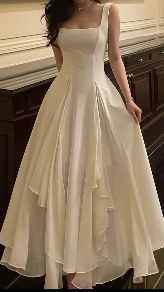 Vintage & Classic Ivory Chiffon Evening Prom Dress N2164