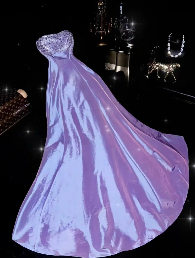 Vintage Mermaid Sweetheart Lilac Sleeveless With Beading Long Prom Dresses Formal Outfits Evening Night Gown RB8154
