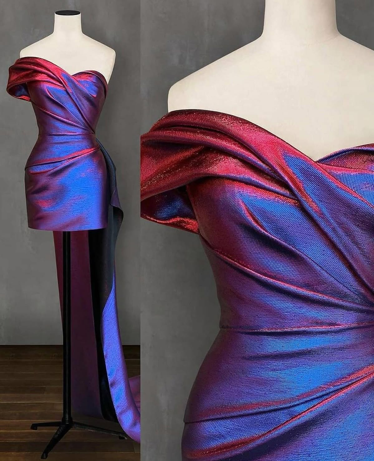 Sexy Sheath Asymmetrical Neck Blue Short 16th Birthday Dress Homecoming Dresses Cocktail Gown AB087