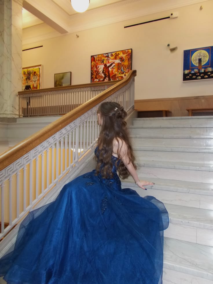 Prom Dress Sparkly A line Sweetheart Navy Blue Tulle Floor Length Formal Gown for Women Graduation Party RB9467
