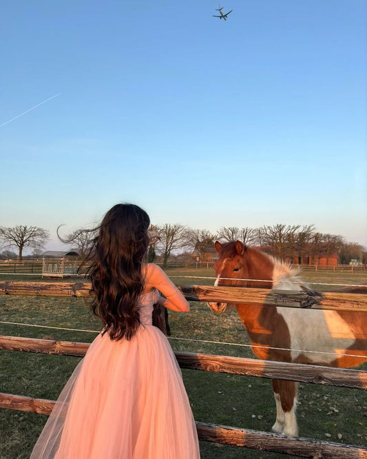 Simple A line Spaghetti Strap Pink Tulle Prom Dresses For Teens Formal Dress Party Outfits Prom Gowns AB1048