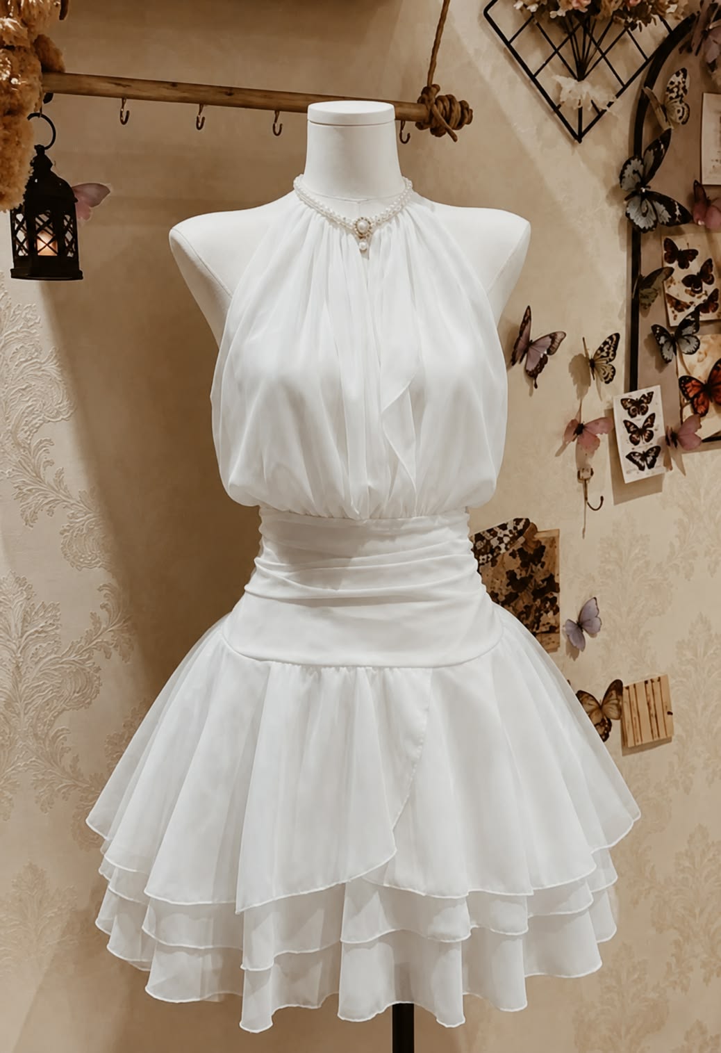Unique Homecoming Dresses Outfit inspo A Line Halter White Chiffon 16th Birthday Cocktail Dress Ideas Outfits RB8021