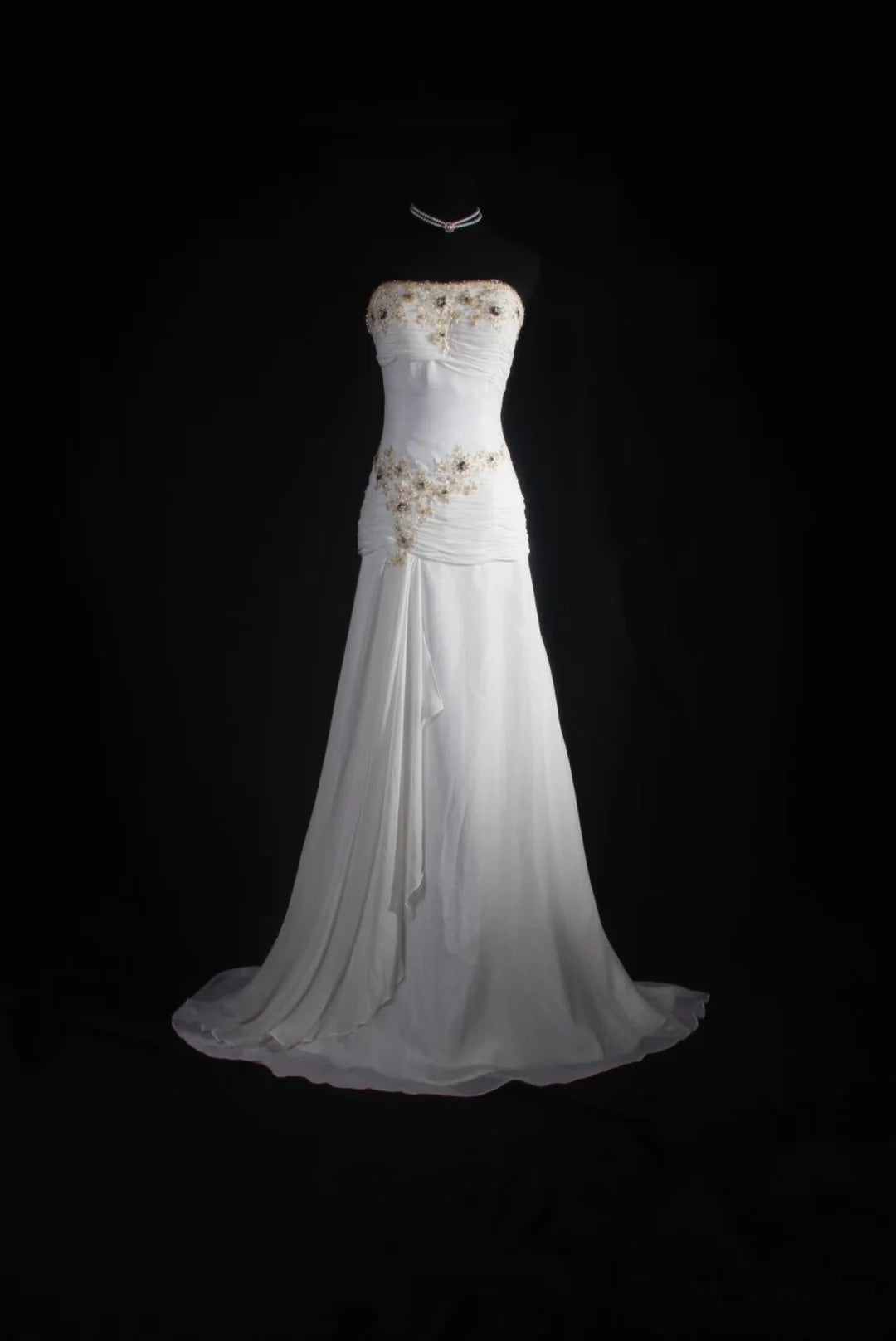 Retro Mermaid Strapless 50s White Chiffon Long Prom Dresses Inspo 18th Birthday Outfits Formal Dress N489