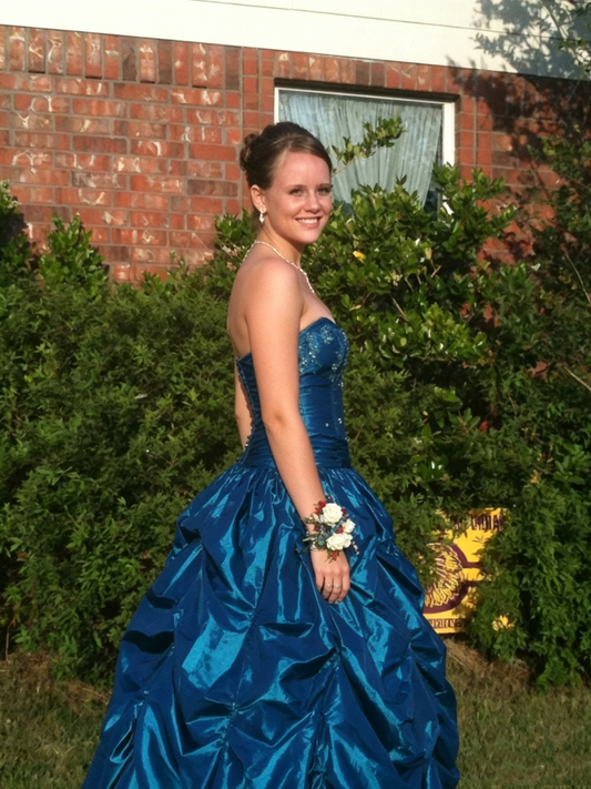 Vintage Ball Gowns Sweethart Navy Blue Organza Long Prom Dresses For Women N4157