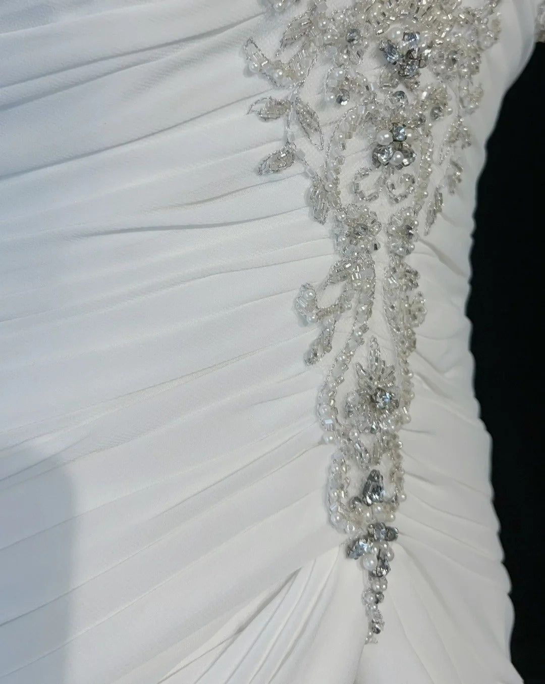 Timeless Wedding Dresses Mermaid Spaghetti Strap White Chiffon With Scarf Long Bridal Gown N3063