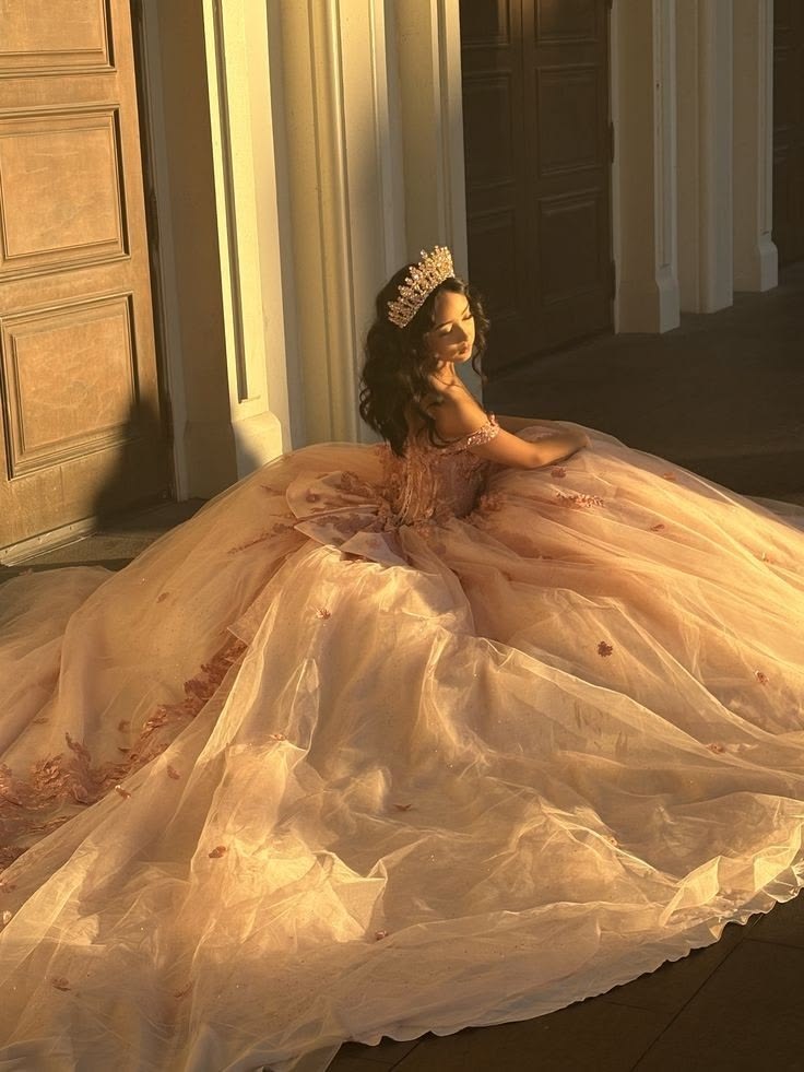 Cute Ball Gown Off The Shoulder Pink Tulle With Flowers Appliqued Long Quince Dress Quinceanera Dresses Formal Birthday Outfits RB8210