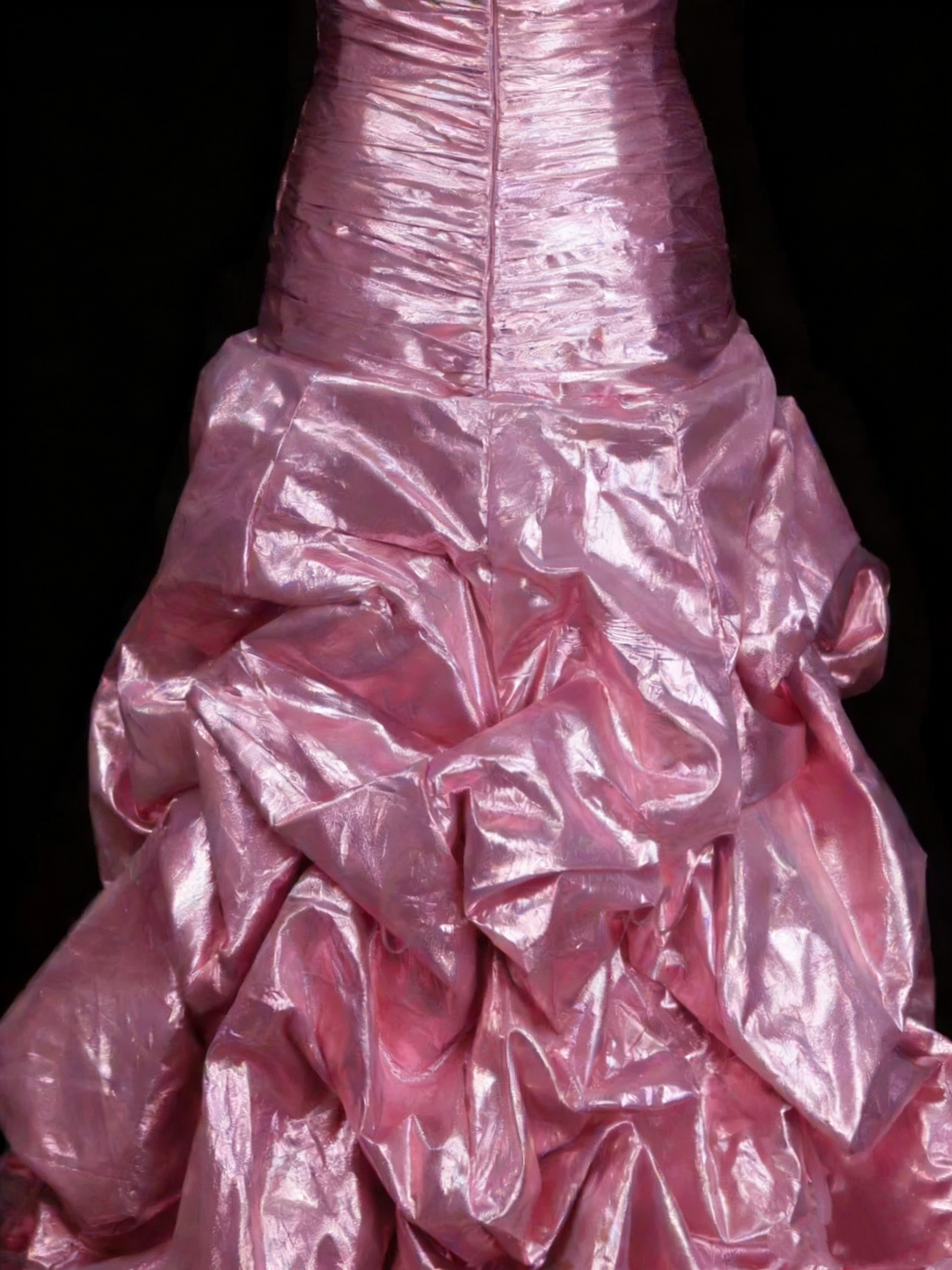 Vintage Mermaid Sweetheart Pink Sleeveless 80s Sleeveless Prom Dresses Long Formal Party Gown N1443