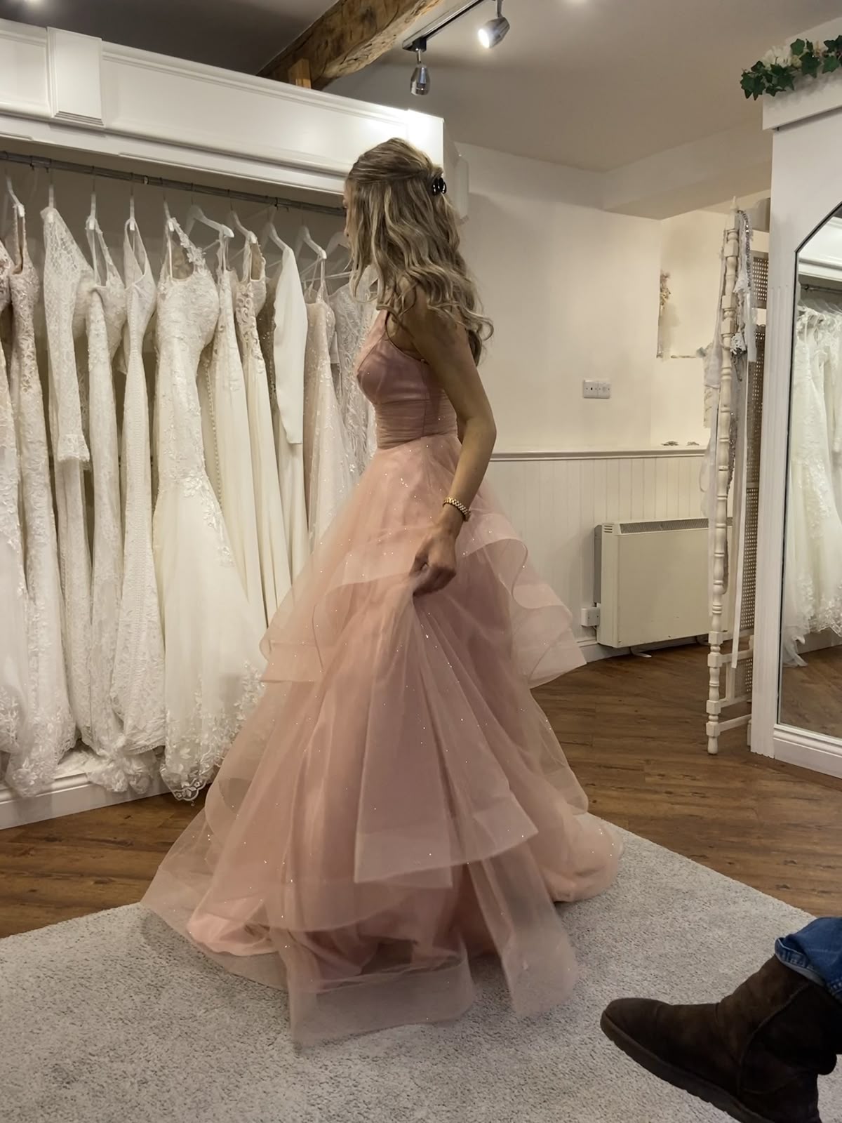 Cute Ball Gown Spaghetti Straps Blush Pink Tulle Prom Dresses Formal Dress 20th Birthday Outfits Prom Gown AB022