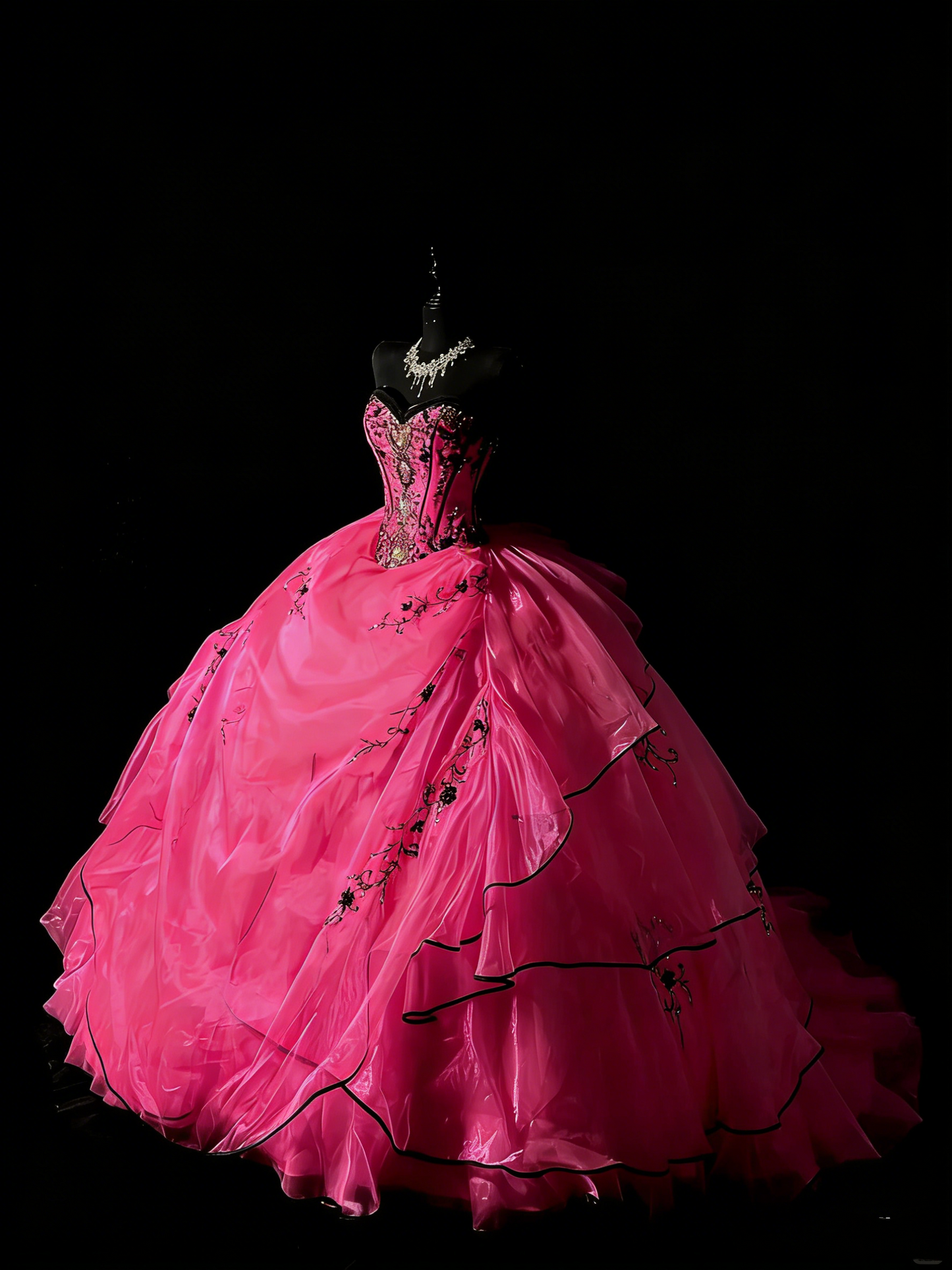 Ball Gown Sweetheart Hot Pink Sleeveless With Beadings Women's Long Quinceanera Dresses Sweet 16 Quince Dress N1185