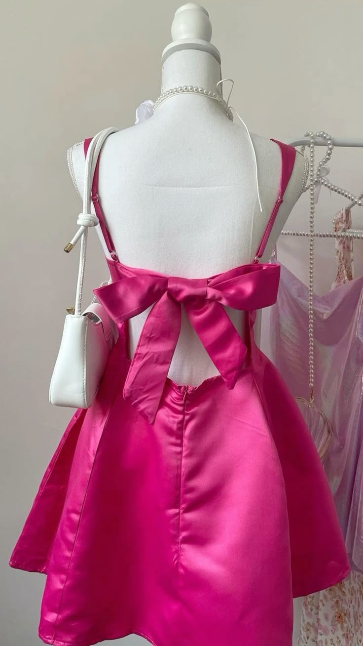 Elegant A Line Straps Pink Backless Short Satin 16th Birthday Dress Hoco Dresses N1926