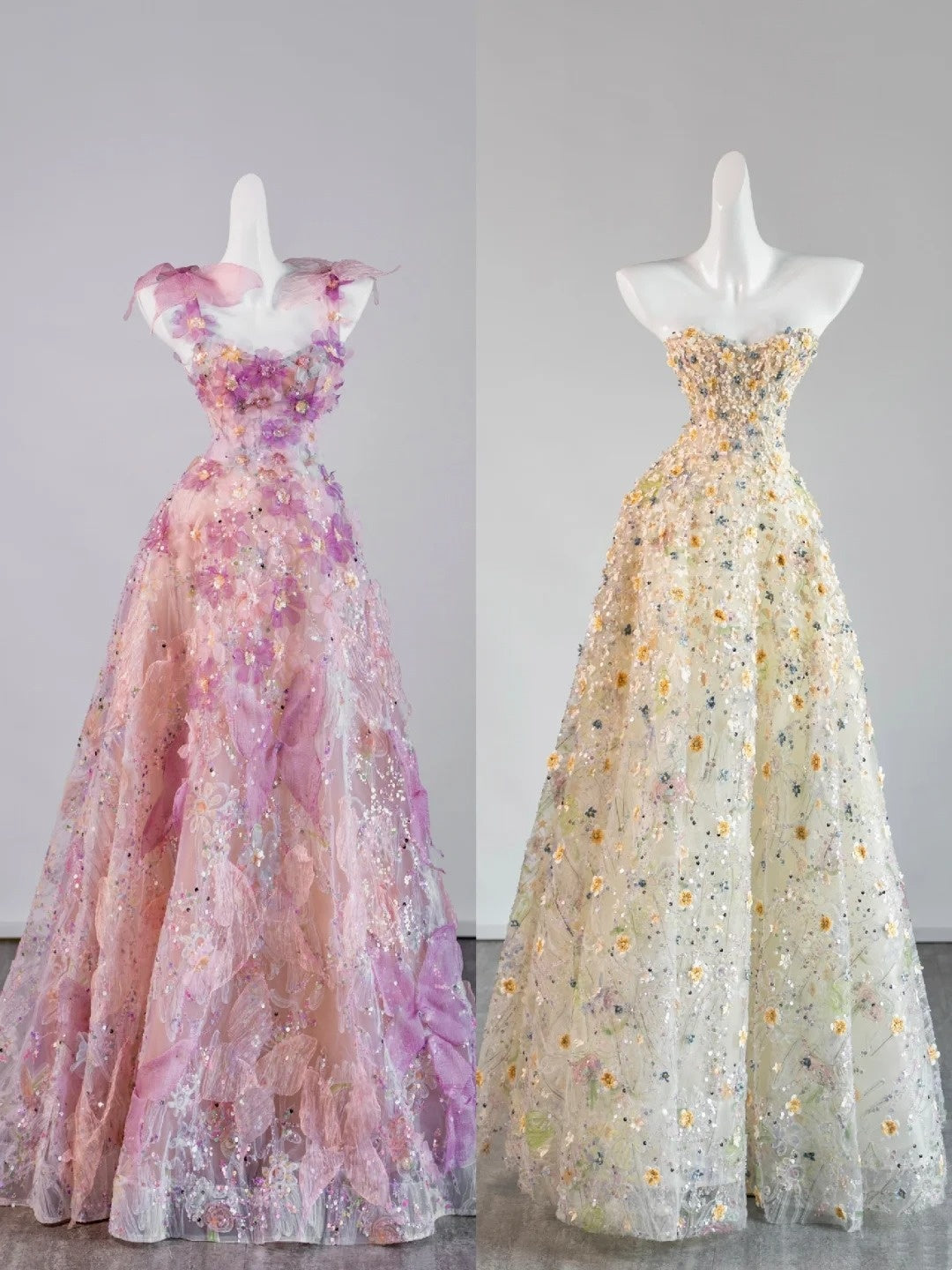 Cute Ball Gown Sweetheart Floral Long Prom Dresses Formal Gowns Inspo Evening Outfit N242