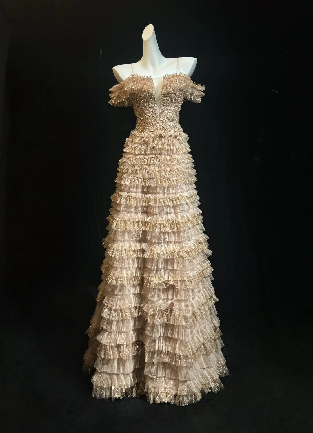 prom dress 80's vintage Dresses A line Spaghetti Strap Gold Lace With Sleeves 80s – RubyFashionDress Cỡ:XXL Fashion L Burgundy Empire Suit for Spring NA-07.23.26AM