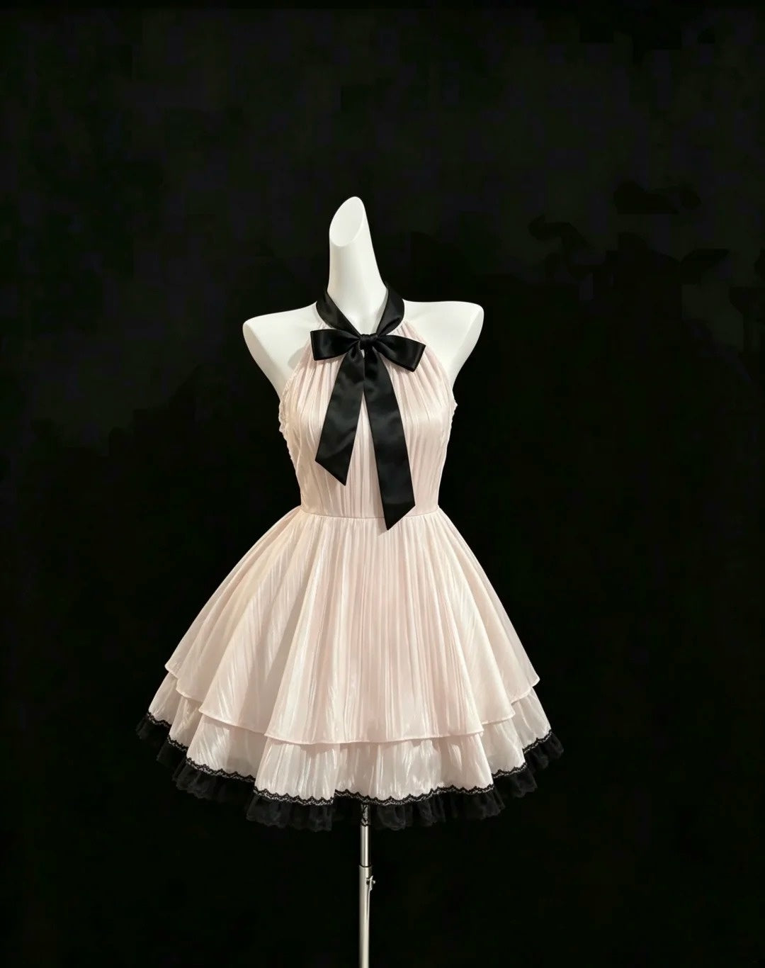 Cute Ball Gown Halter Black Bow Satin Mini University College Impress Short Senior Inspo Graduation Dress Homecoming Dresses RB3289