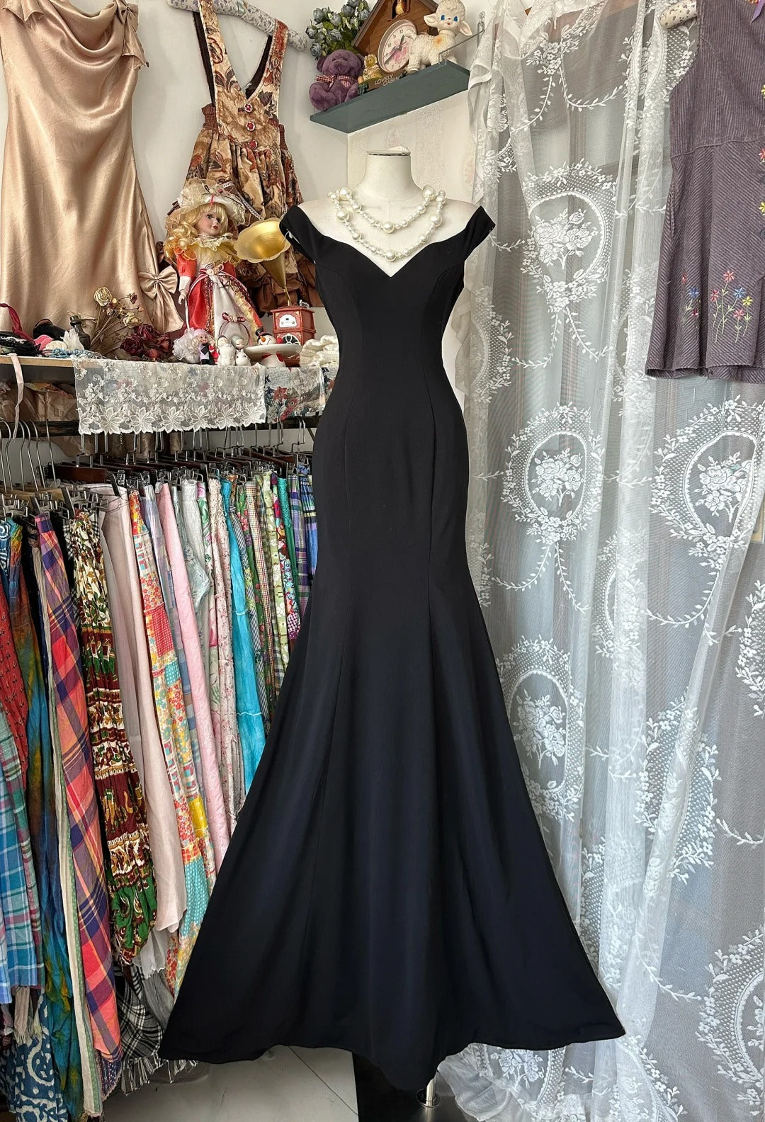 Elegant Mermaid Sweetheart Black Satin Evening Gowns Formal Birthday Party Dress Prom Dresses N1723