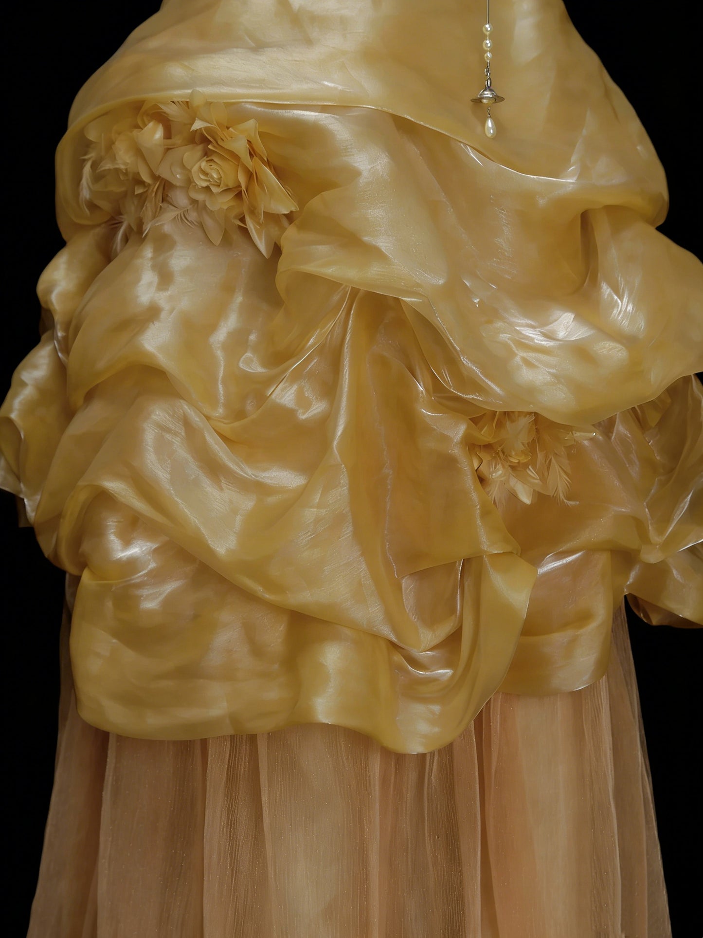 Vintage Night Aesthetic Ball Gown Spaghetti Straps 80s 70s Gold College Formal Outfit Long Prom Graduation Dresses For Teens N1142