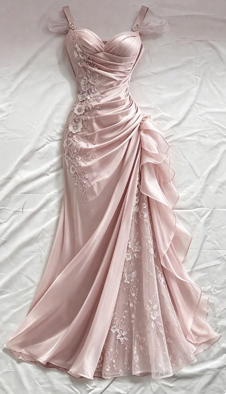 Elegant Mermaid Sweetheart Pink Chiffon With Tiered Long Prom Dresses Formal Outfit Evening Night Dress RB8208