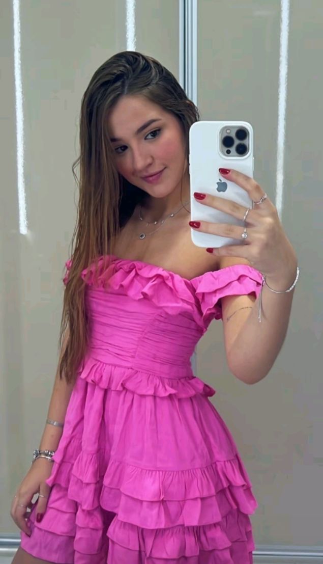 Beautiful A line Off The Shoulder Pink Satin With Layers Ruffles Senior 12th Grad Short Mini Aesthetic Homecoming Dresses RB4387