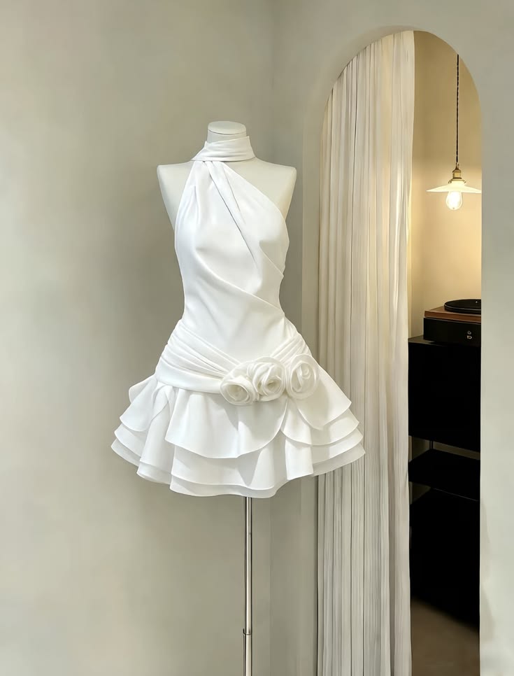 Pretty Sheath One Shoulder White Satin Graduation Inspo Short 15th Birthday Outfits Homecoming Dresses RB3171