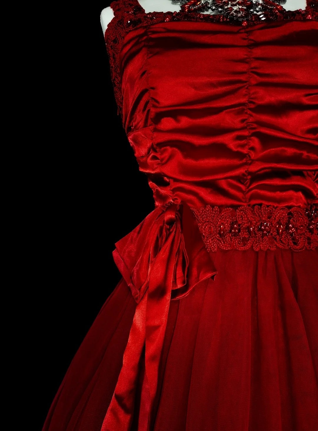 Unique Ball Gown Spaghetti Straps Tulle Red Inspo 2000s Hoco Gowns Short Inspo Homecoming Dresses N1748