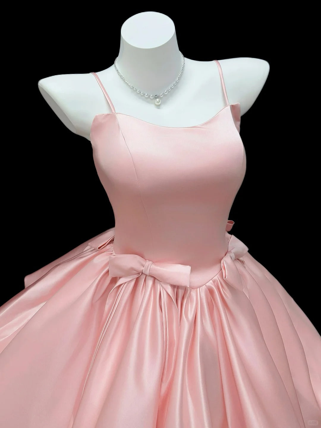 Romantic Ball Gown Spaghetti Strap Sage Pink Satin Senior Inspo Graduation High School Homecoming Dresses N4498