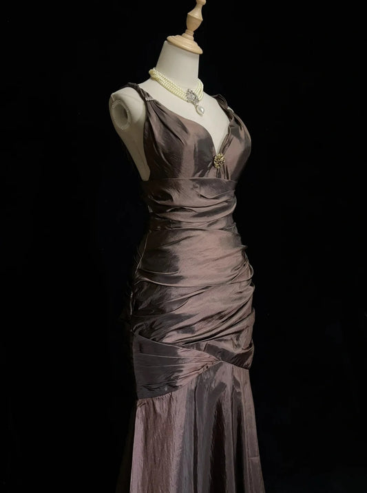 Classy Prom Dresses Mermaid Sweetheart Taffeta With Ruffle Long Formal Gown N2901