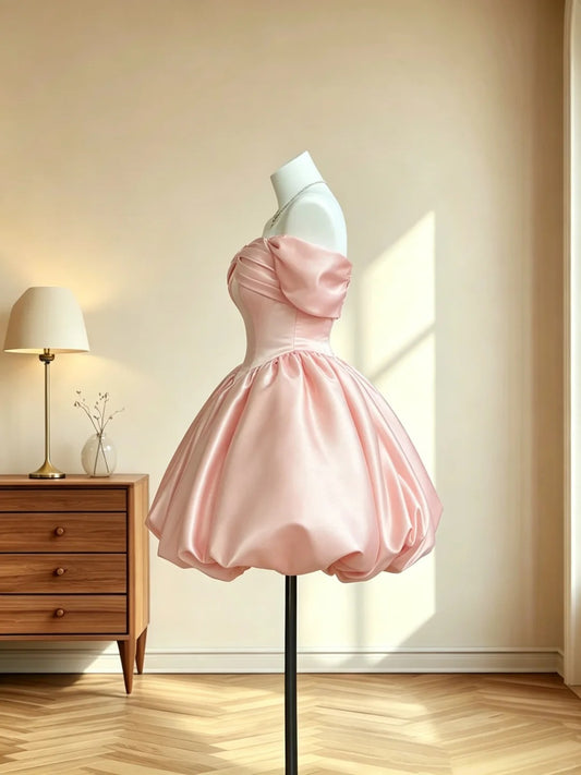 Pretty Outfit Ideas For Teens Girls Mini Senior Inspo Short Pink Ball Gown Birthday Outfits Homecoming Dress RB3059