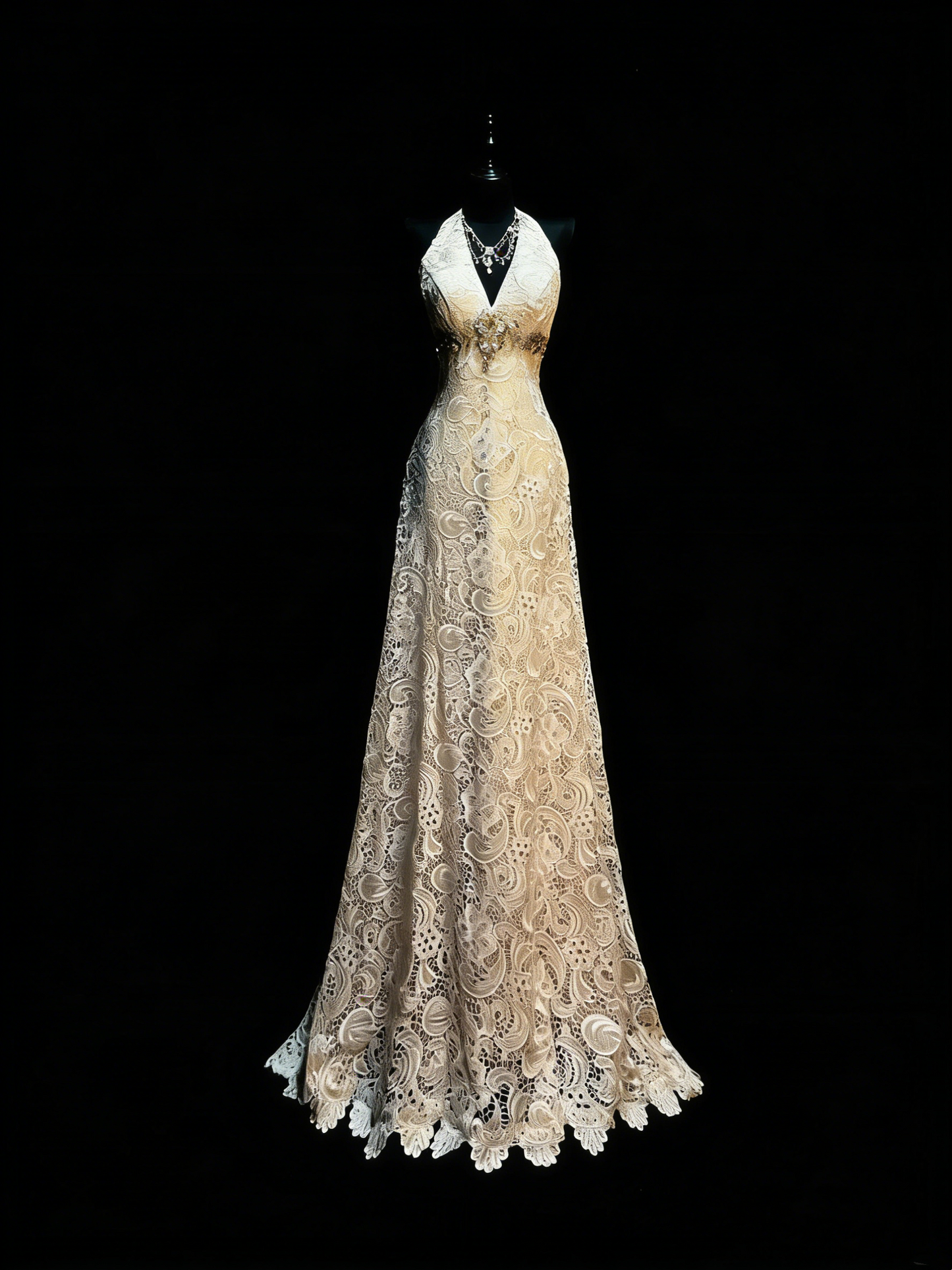 Modest A line V Neck Champagne Lace College Formal Outfit Long Prom Graduation Dresses For Teens N1187