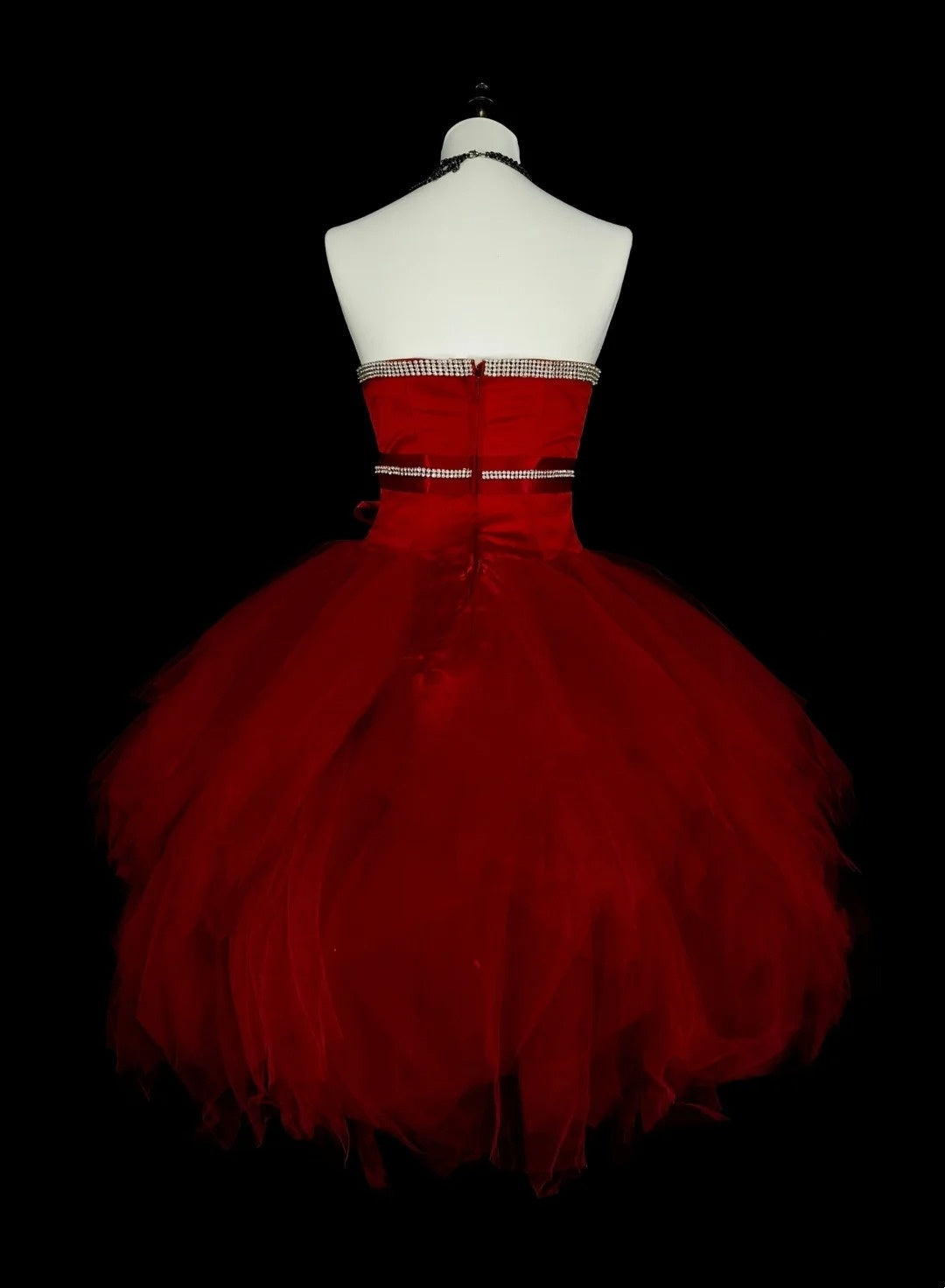 Unique Ball Gown Strapless Tulle Red Inspo Vintage Fashion 2000s Hoco Gowns Short Inspo Homecoming Dresses N2011