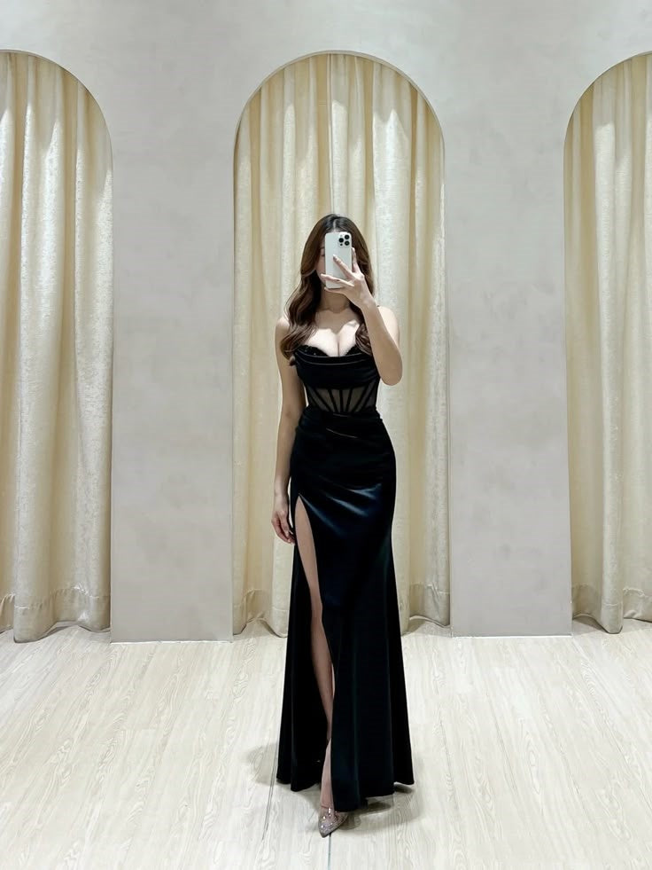 senior formal dresses Modest Prom High Schools Inspiration Mermaid Spaghetti – RubyFashionDress Color:Oyster Grey white simple dress otherwise it will not Tea Length Dresses –
