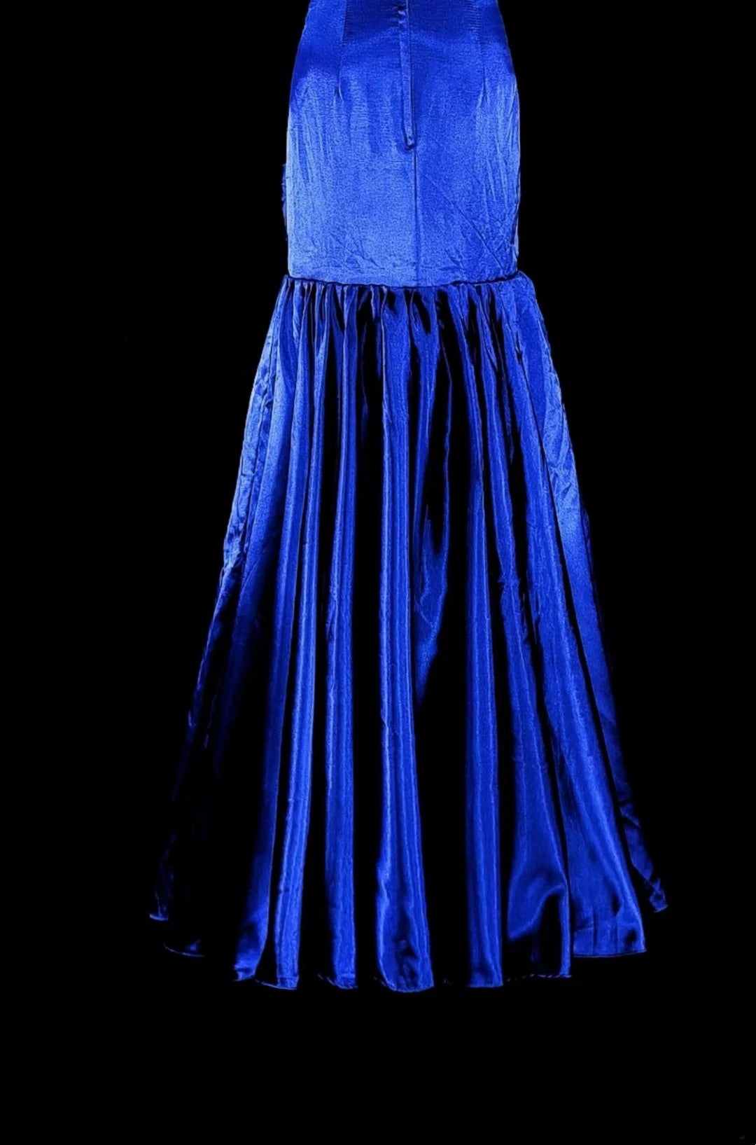 Vintage Prom Dresses Aesthetic Mermaid Strapless Royal Blue Beaded Classic Inspo Party Dress N2005