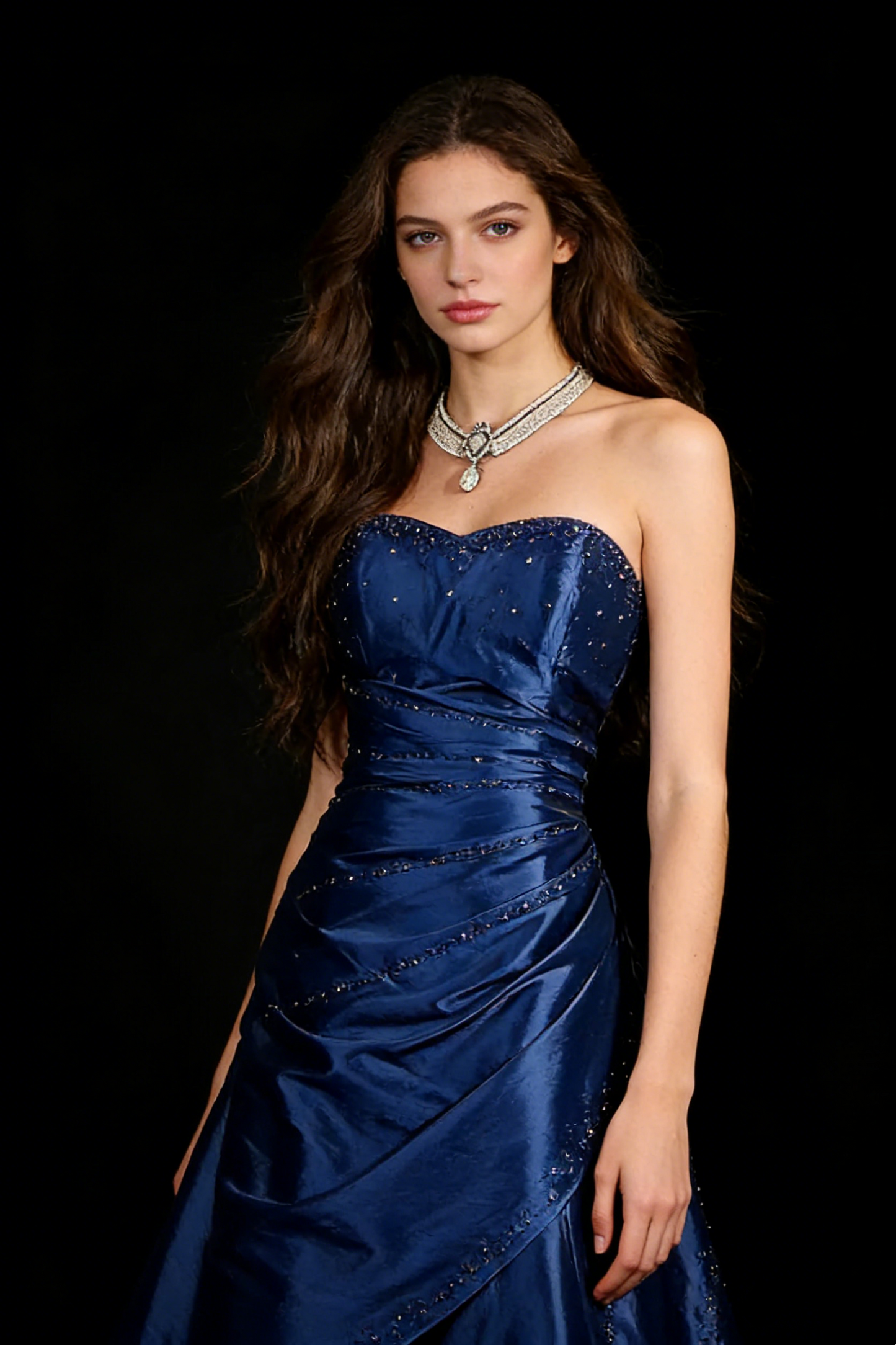 Sweetheart Satin Ball Gown Prom Dresses Beaded Formal Evening Dress Formal Dress NN777