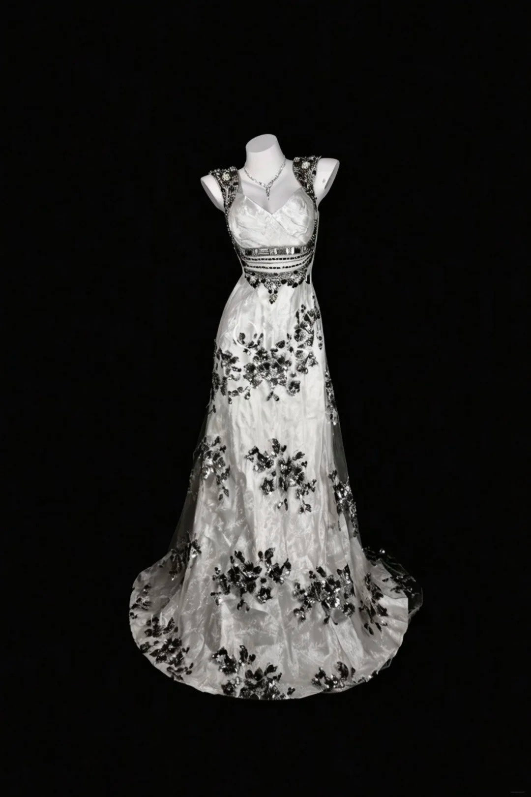 Modest Prom Dresses A line Sweetheart Black Lace With Sparkles Beaded Evening Formal Dress RB3299