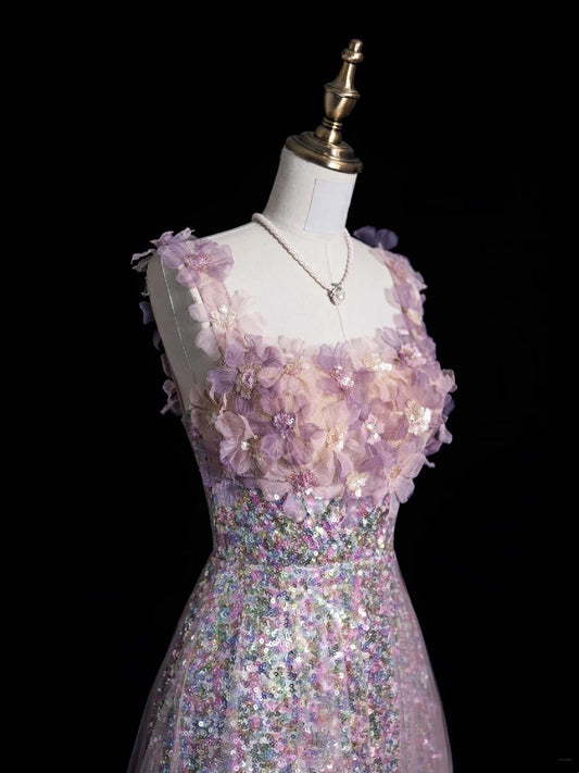 Elegant A line Spaghetti Straps Pink Sequins Long Prom Dresses Formal Party Gowns Vestidos De Dia N766