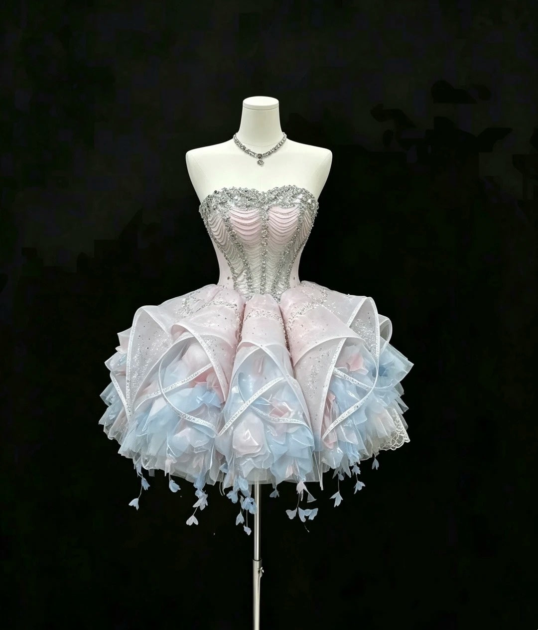 Classy Ball Gown Mini Short Strapless Pink University College Impress – RubyFashionDress