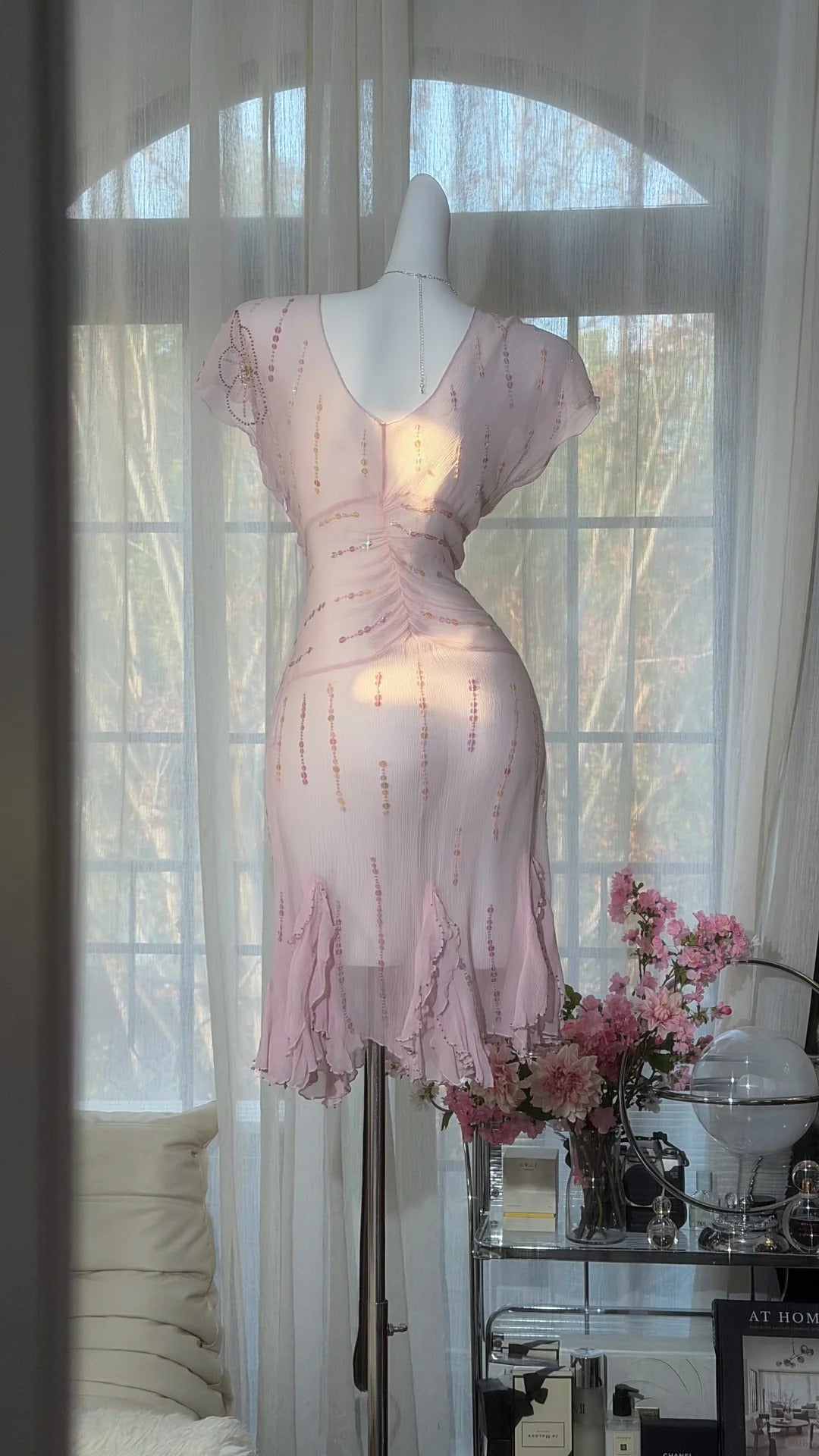 Cute Sheath V Neck Pink Chiffon Short Ideas For Women 16th Birthday Dress Homecoming Outfits N3540