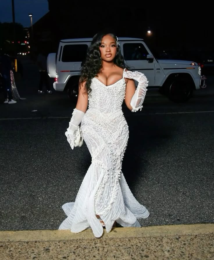Sweetheart Ivory Mermaid High Split Court Train Sparkle Long Prom Dresses AB980