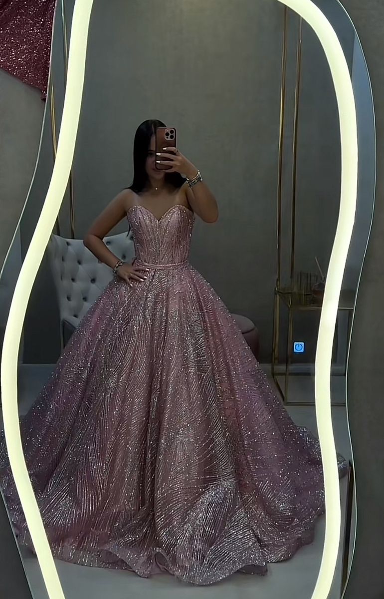 Cute Ball Gown Strapless Sequined Sleeveless Long Quinceanera Dress Birthday Sweet 15 16 Birthday Outfits AS014
