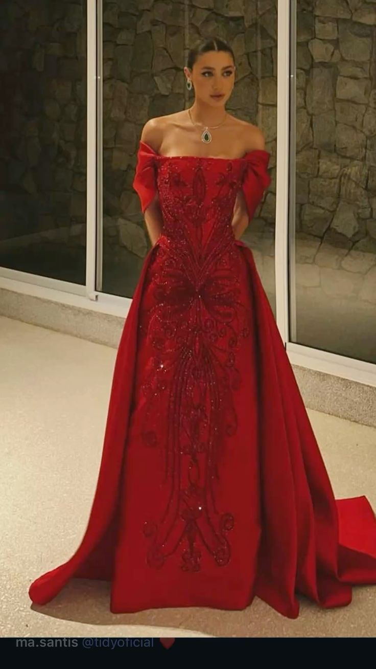 Shinning A Line Off The Shoulder Red Satin With Sequins For Women Party Dresses Long Formal Prom Dresses 22th Birthday Gown AB1323