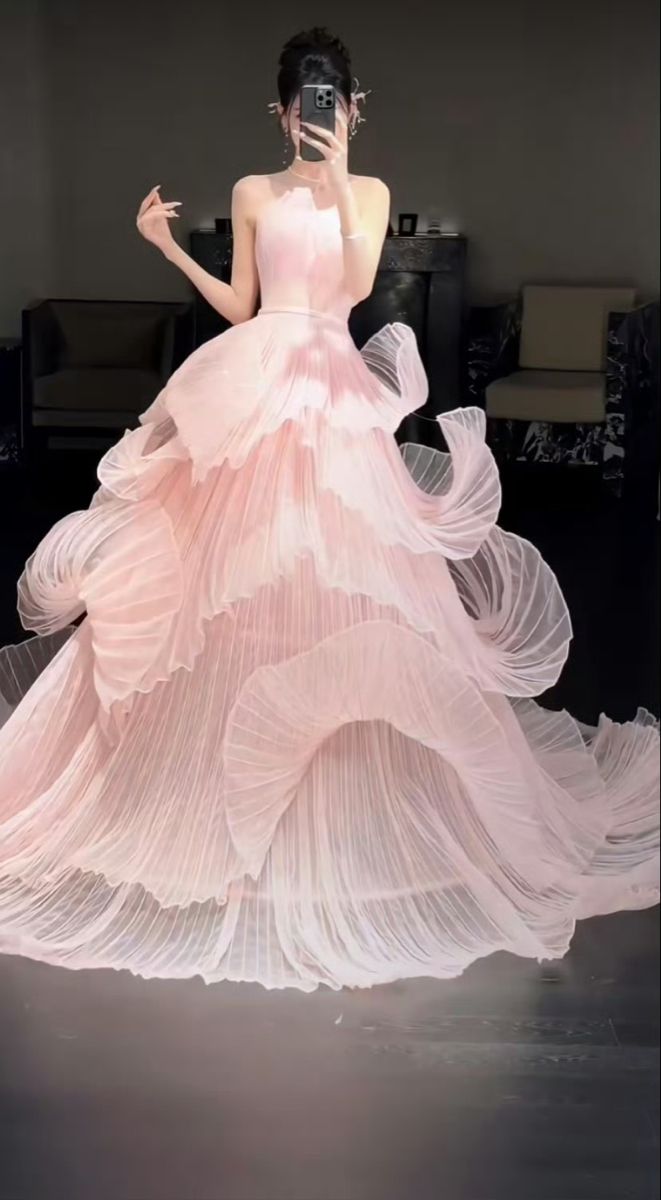 Pink Vintage Fashion Long Prom Dresses Ball Gown High Neck Evening Dress For Women AB1467