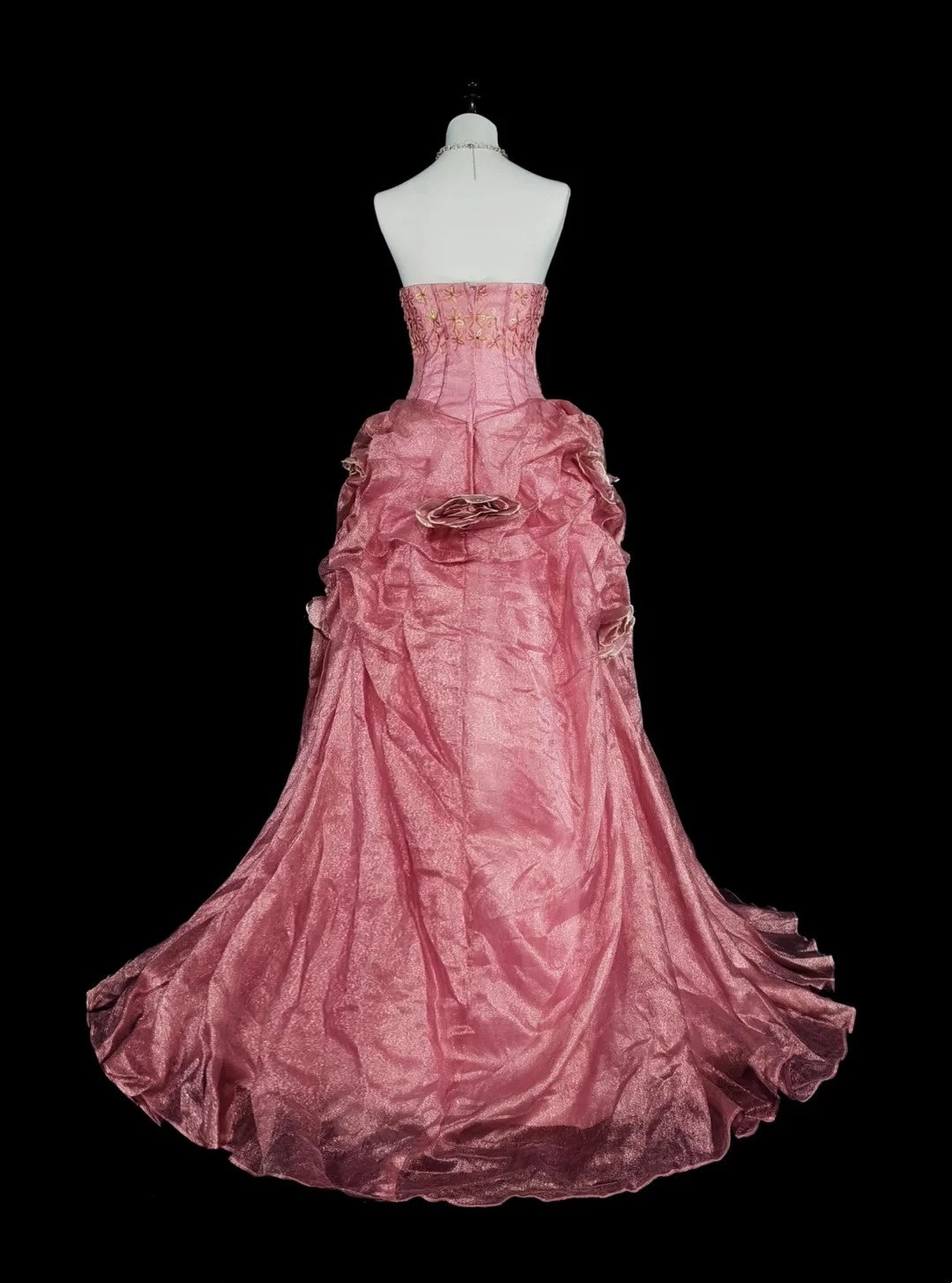 Vintage Prom Dresses Aesthetic 1950s Retro Ball Gown Strapless Pink Long Party Dress N2021