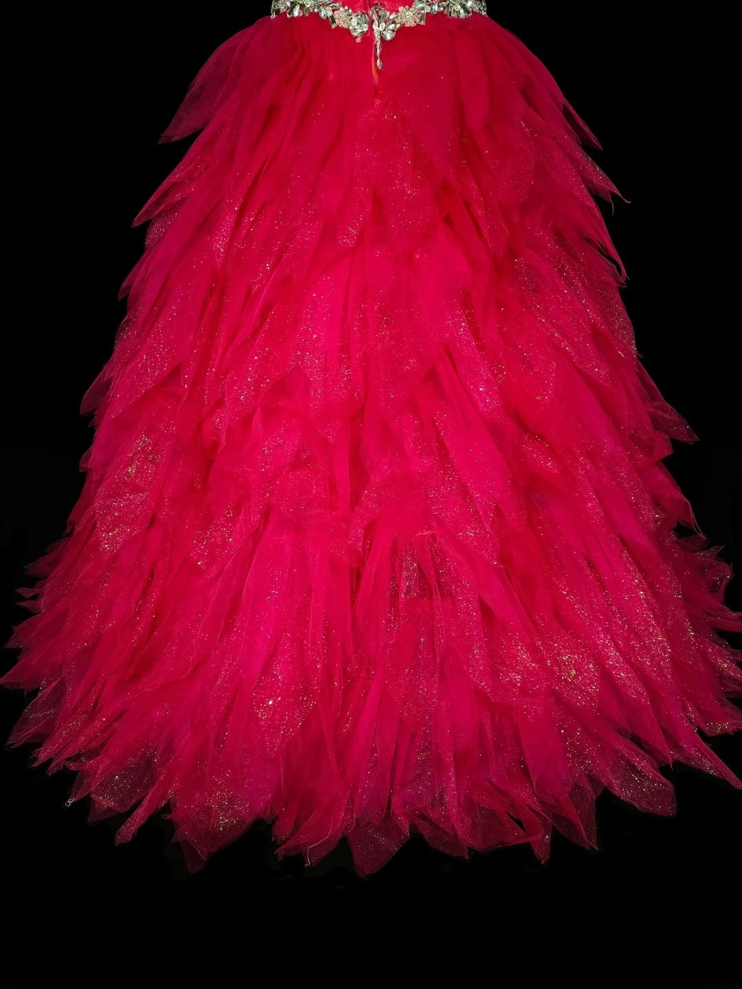 Vintage Ball Gown Square Neck Hot Pink Tulle With Layers Tiered Sweet 16 Dresses Quinceanera Dress Long 15 Vestidos De Fiesta N1436