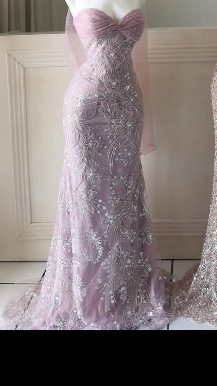 Prom Dress Inspo Mermaid Sweetheart Lilac Lace With Beaded Black Women Formal Evening Gown for Graduation Party RC0189