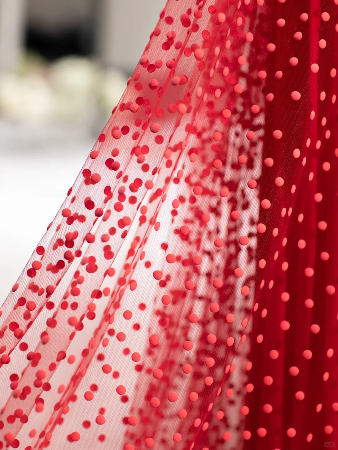 Sweet A line Sweetheart Red Polka Dots Tulle Sleeveless Long Prom Dresses Formal Outfits RB3986