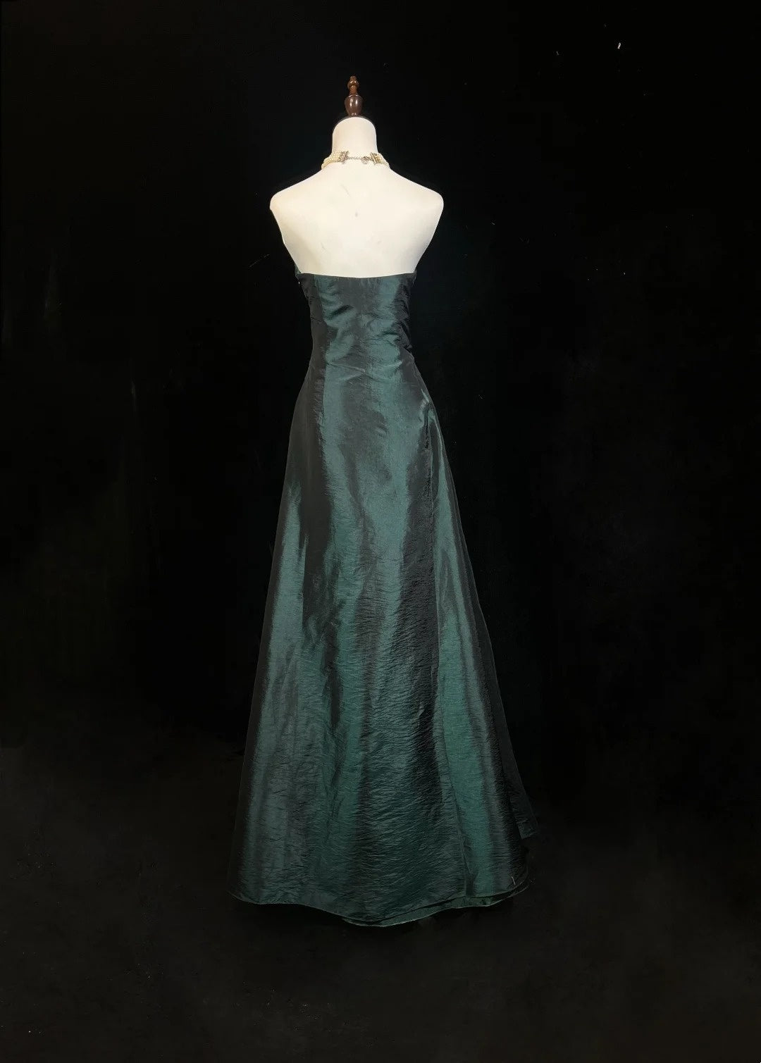 Vintage Prom Dresses Aesthetic 80s Retro A Line Sweetheart Dark Green Floor Length Evening Outfits N2324