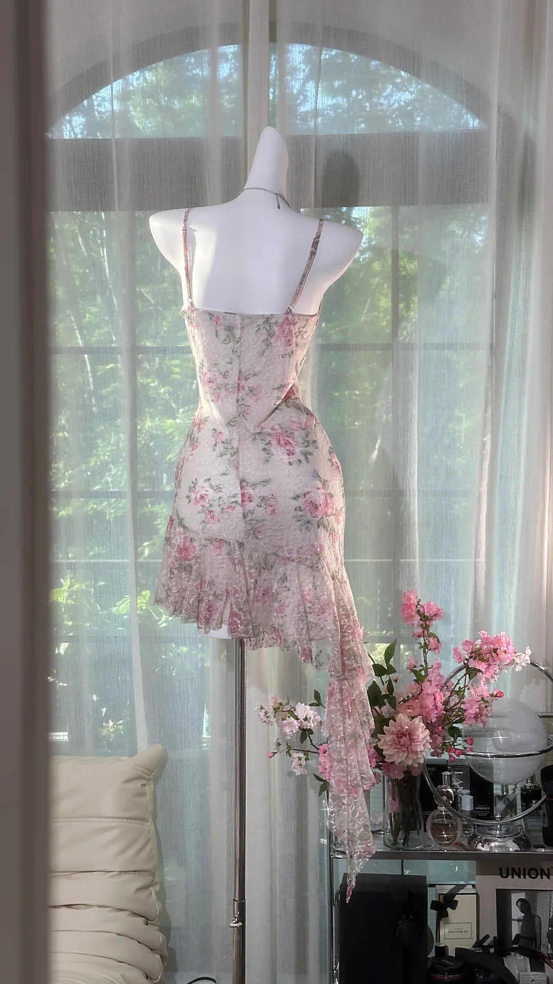 Cute Sheath Spaghetti Strap Floral Chiffon Ideas For Women Short Birthday Dress Homecoming Outfits N3527