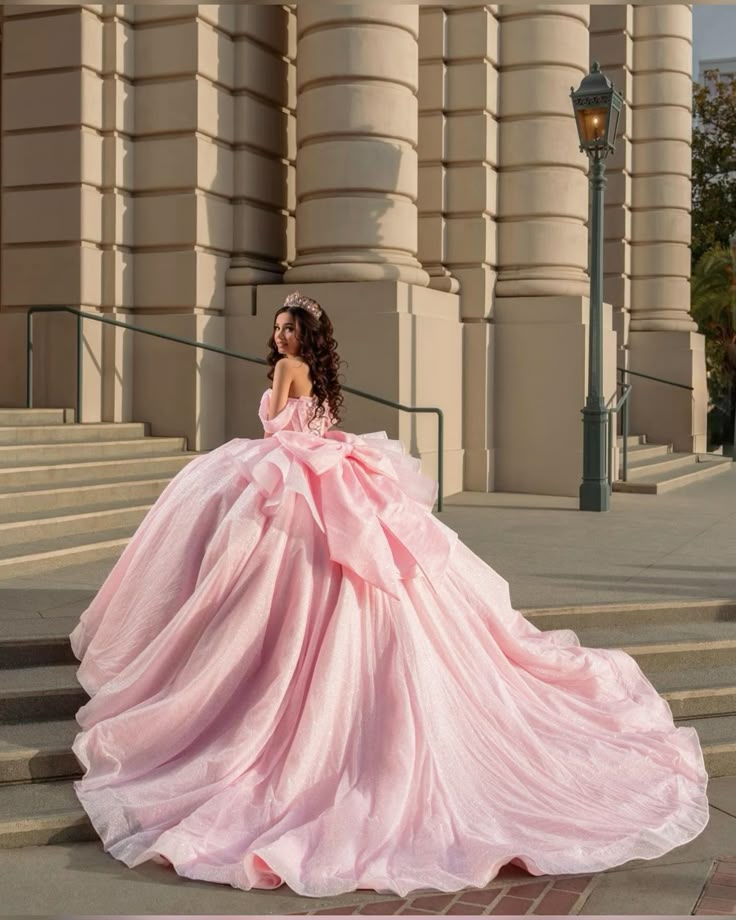 Dreamy pink Princess Ball Gown Wedding & Formal Events Off The Shoulder Quince Dress Quinceanera Dresses Birthday Outfits RB8227