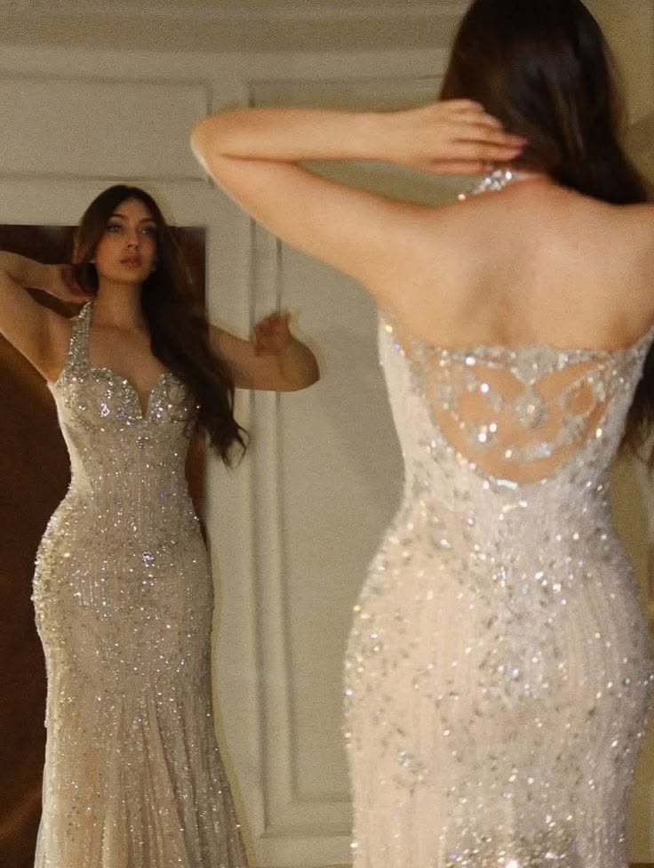 Modest Mermaid Halter Champagne Sleeveless Spring Summer Event Outfits Wedding Guest Dresses RB3811