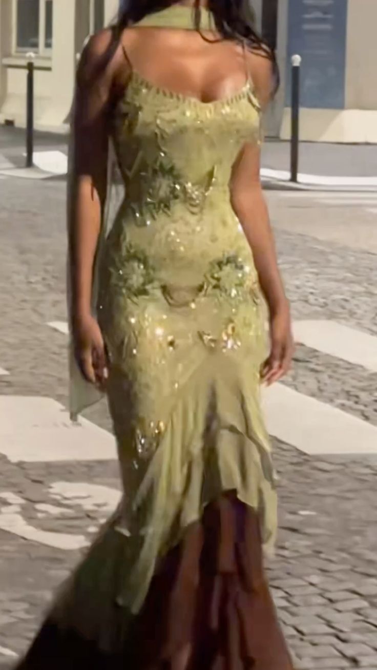 Classy Mermaid Spaghetti Strap Mint Green Chiffon Prom Dress Aesthetic For Teens Formal Dresses Party Outfits Prom Gown AB1121