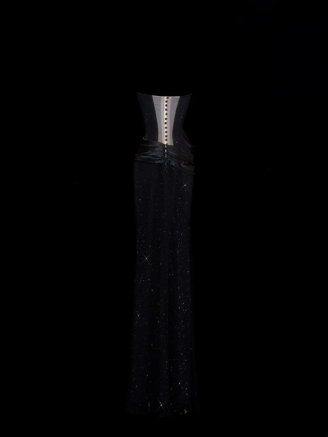 Gorgeous Prom Dresses Mermaid Strapless Black Tie Sequin For Women Formal Evening Outfits N3789